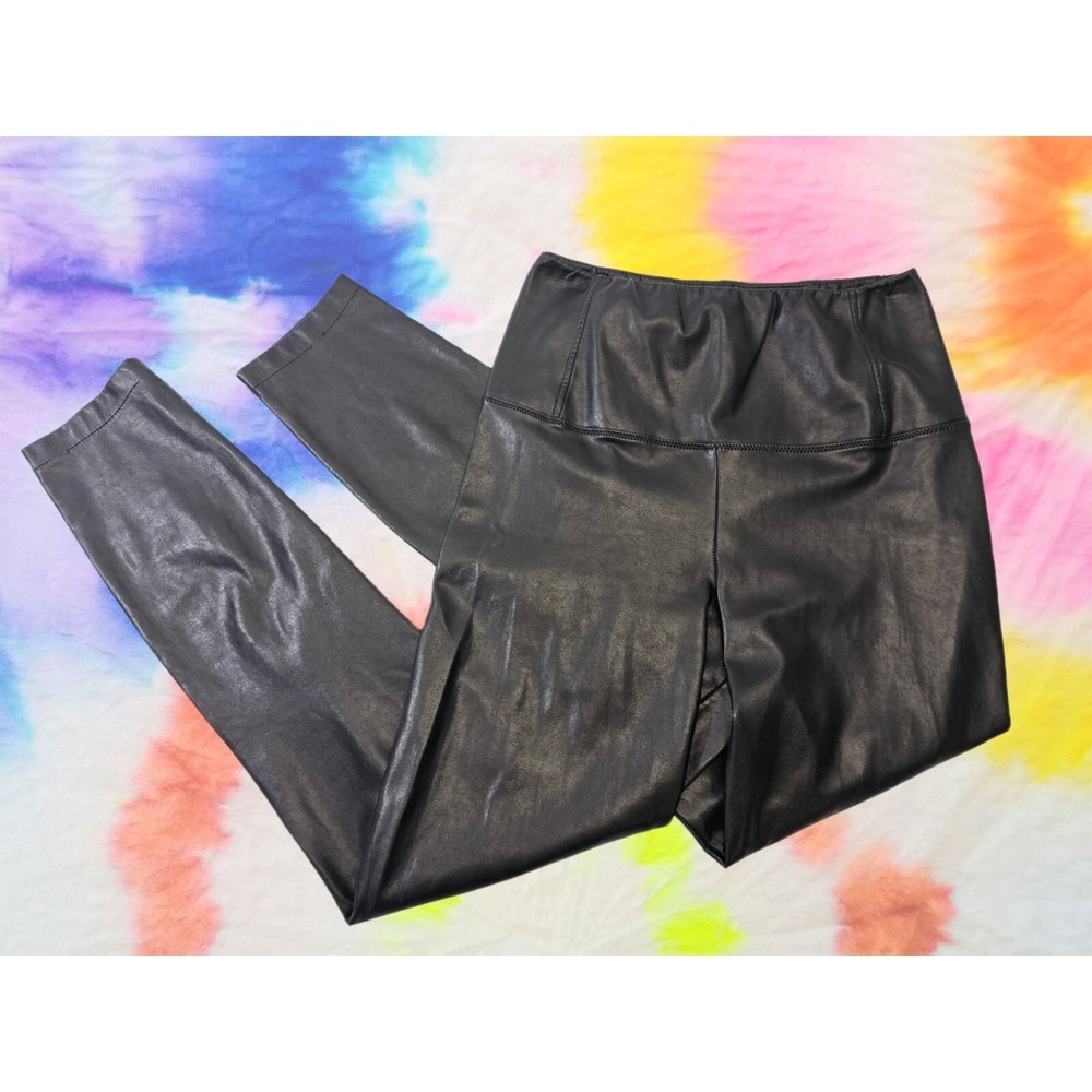 Wilfred Free Womens XS Black Faux Vegan Faux Leather Leggings‎ Skinny Pants GUC